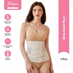 Belly Band Plus+ (White) - Triple & Adjustable compression, Bengkung Postpartum, breastfeeding posture