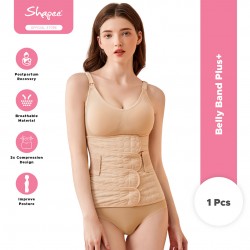 Belly Band Plus+ (Beige) - Triple & Adjustable compression, Bengkung Postpartum, breastfeeding posture