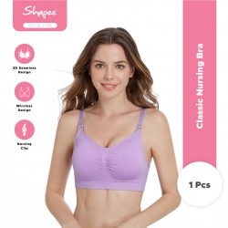 Sassy Nursing Bra (Violet) - Wireless nursing bra, Sports design, Pregnancy Wear, wide side band