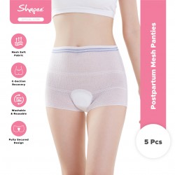 Postpartum Mesh Panties (5pcs) - C-section/Post-Surgical Panty, Reusable & Disposable panty, normal delivery