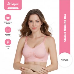 Classic Nursing Bra (Pink) - Comfort nursing bra, Daily wear, removeable cup, wireless