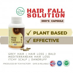 PFW Beau Hair Capsule 300's/ Prevent Hair Loss and White Hair/Grey hair/ Stimulate Hair Growth/ Darken Hair/Hair Building 脱发 地