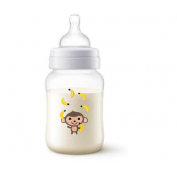 Philips Avent Anti-colic Bottle 1M+ 9oz/260ml (Single Pack) - Monkey