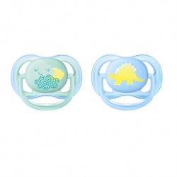 Philips Avent Berry Soother 0-6M Boy (Twin Pack) - Cloud/Dino