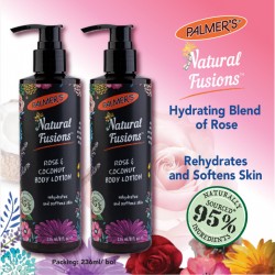 PALMER’S Natural Fusions Body Lotion 236ml x2 bottles (Rose & Coconut Oil)