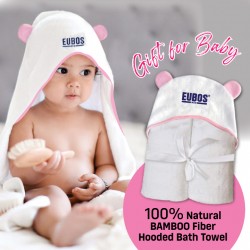EUBOS BABY Hooded Towel - Light Pink