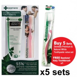 Dentiste\' Premium & Natural White Toothpaste 100ml_value Set x5 Sets With Gift