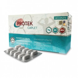 Protek Caplet Magnesium, Vitamin B12, Vitamin D3 (60 Caplets/per box)