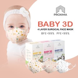 PROXIMA 4 Layer Baby 3D DUCKBILL Surgical Face Masks (Bunnyboo) - 20Pcs
