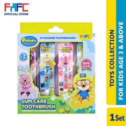FAFC 4-in-1 Pororo Figurine Kids Toothbrush (1 Set)
