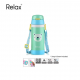 RELAX 360ML 18.8 STAINLESS STEEL KIDS THERMAL FLASK WITH STRAW - GREEN_231194