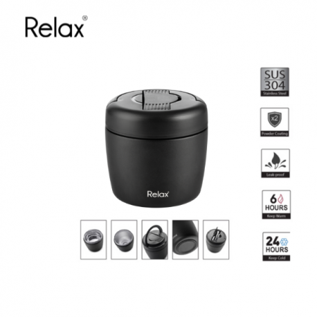 RELAX 800ML 18.8 STAINLESS STEEL THERMAL FOOD JAR (BLACK)