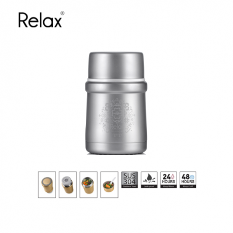 RELAX 500ML 18.8 STAINLESS STEEL THERMAL FOOD JAR - SILVER