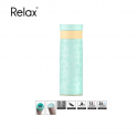 Relax Bottles "3D Transparent Flower" Doodling Art 400ml 18.8 S/S Thermal Flask (Tiffany Blue)