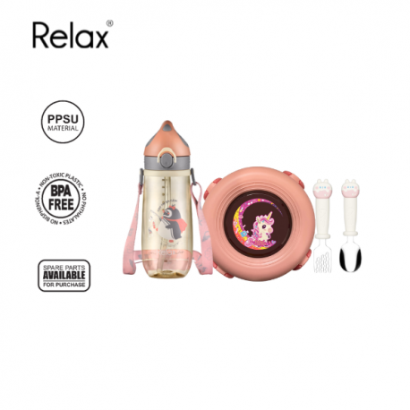 600ml RELAX PPSU Kids W/Bottle + 300ml RELAX S/S 3 Comp. Lunch Box + 2-pc RELAX Kids