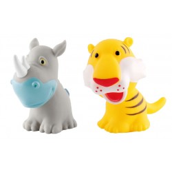 Simple Dimple My Toy - Premium Animals Vinyl Toy Rhino & Tiger (2pcs Set)