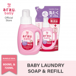 (RENEWAL) arau.baby Laundry Soap 800ml + Refill 720ml