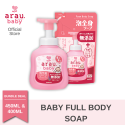 (RENEWAL) arau.baby Foam Body Soap 450ml + Refill 400ml
