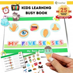 Montessori Kids Learning Busy Book | My Senses Interactive IQ Activity Quiet Books | 安靜書 Early Learning Toddler Age 2 - 8