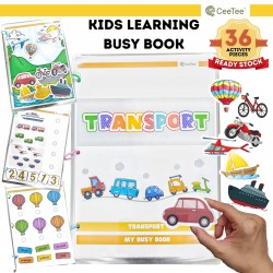 Montessori Kids Learning Busy Book | Transport Interactive IQ Activity Quiet Books | 安靜書 Early Learning Toddler Age 2 - 8