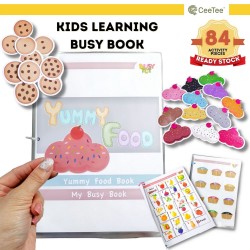 Montessori Kids Learning Busy Book | YummyFood Interactive IQ Activity Quiet Books | 安靜書 Early Learning Toddler Age 2 - 8