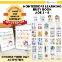 Montessori Customisable Kids Early Learning Busy Book | Buku IQ Interaktif kanak kanak | Quiet Books