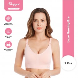 Shapee Luxe Nursing Bra (Pink) - Full Cup Design, wireless nursing bra, wide side band