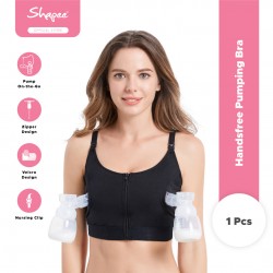 HandsFree Pumping Bra (Black) - Pumping & breastfeeding, nursing clip, velcro & zip design