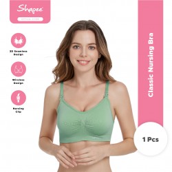 Shapee Classic Nursing Bra (Green) - Comfort nursing bra, Daily wear, removeable cup, wireless