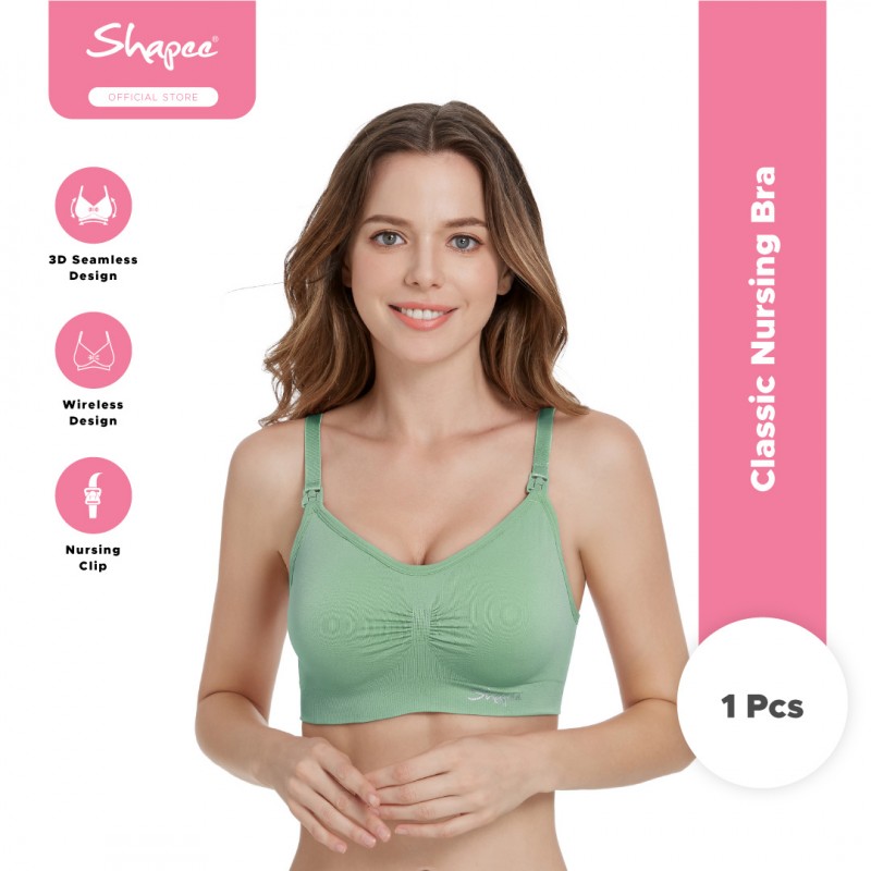Shapee Classic Nursing Bra (Green) - Comfort nursing bra, Daily