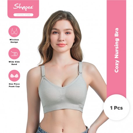 Cozy Nursing Bra (Grey) - wireless, comfort, nursing bra, pregnancy bra, breast feeding bra