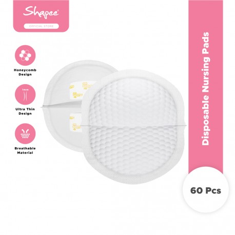 Milkee Lab Disposable Nursing Pad (60 pcs) - breast milk leaking, Ultra absorbent, Honeycomb Design