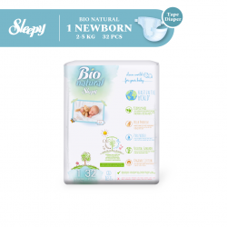 Sleepy Bio Natural Baby Tape Diaper Newborn (2-5KG) 32s