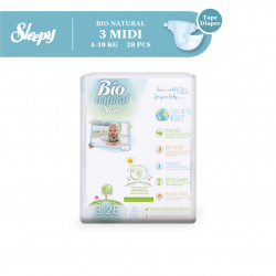 Sleepy Bio Natural Baby Tape Diaper Midi M (4-10KG) 28s
