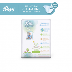 Sleepy Bio Natural Baby Tape Diaper Xlarge XXL (15-27KG) 16s