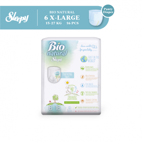 Sleepy Bio Natural Training Pants Baby Diaper Xlarge XXL (15-27KG) 16s