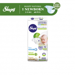 Sleepy Natural Baby Tape Diaper Newborn (2-5KG) 40s