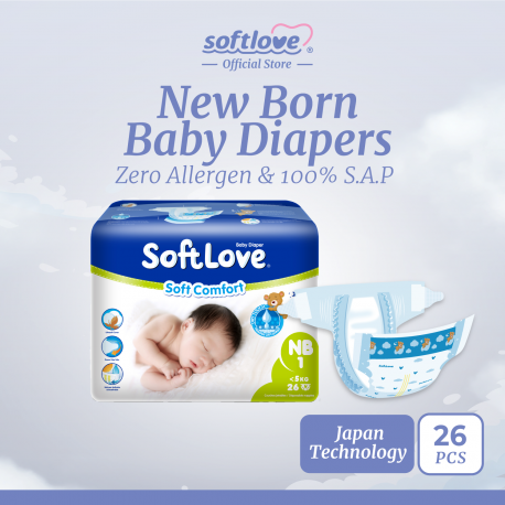 SoftLove | New Born | Baby Diapers (1 pack)