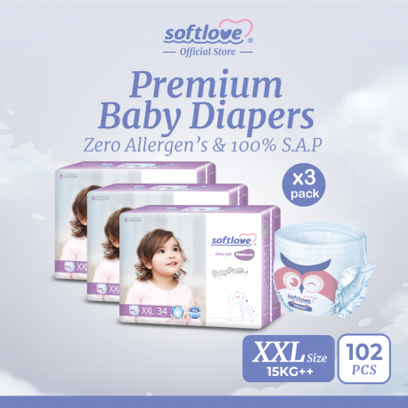 SoftLove | Platinum Baby Diaper Pants (3 pack) Combo L/XL/XXL