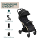 Chicco Goody XPlus Black Re Lux - Auto Fold Stroller