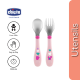 Chicco Metal Cutlery-18m+ (Pink/ Blue)