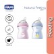 Chicco Natural Feeling PP Anti-Colic Feeding Bottle 250ml (Pink/Blue) -1pcs