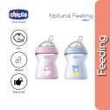 Chicco Natural Feeling PP Anti-Colic Feeding Bottle 250ml (Pink/Blue) -1pcs