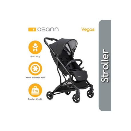 Osann Vegas Stroller Silbergrau - Black