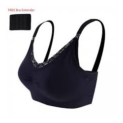 Lunavie Black Seamless Nursing Bra (Size L)