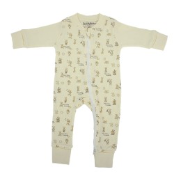 Trendyvalley Organic Cotton Baby Zip One Piece Sleep Bag with Hands and Feet Covered (Toy Bear)