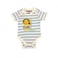 Trendyvalley Organic Cotton Short Sleeve Romper (Lion Roar)