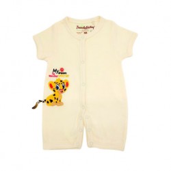 Trendyvalley Organic Cotton Short Sleeve Pants Baby Romper (Cheetah Dream)