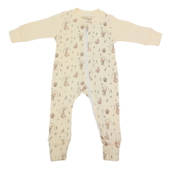 Trendyvalley Organic Cotton Baby Zip Romper Printed Design Hare