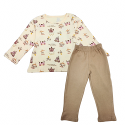 Trendyvalley Organic Cotton Long Sleeve Long Pant Pyjamas (Castle)